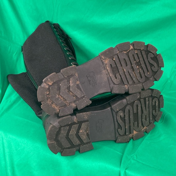 Absurdly tall lightweight black combat boots, Sam Edelman Circus size 8. - Picture 2 of 3